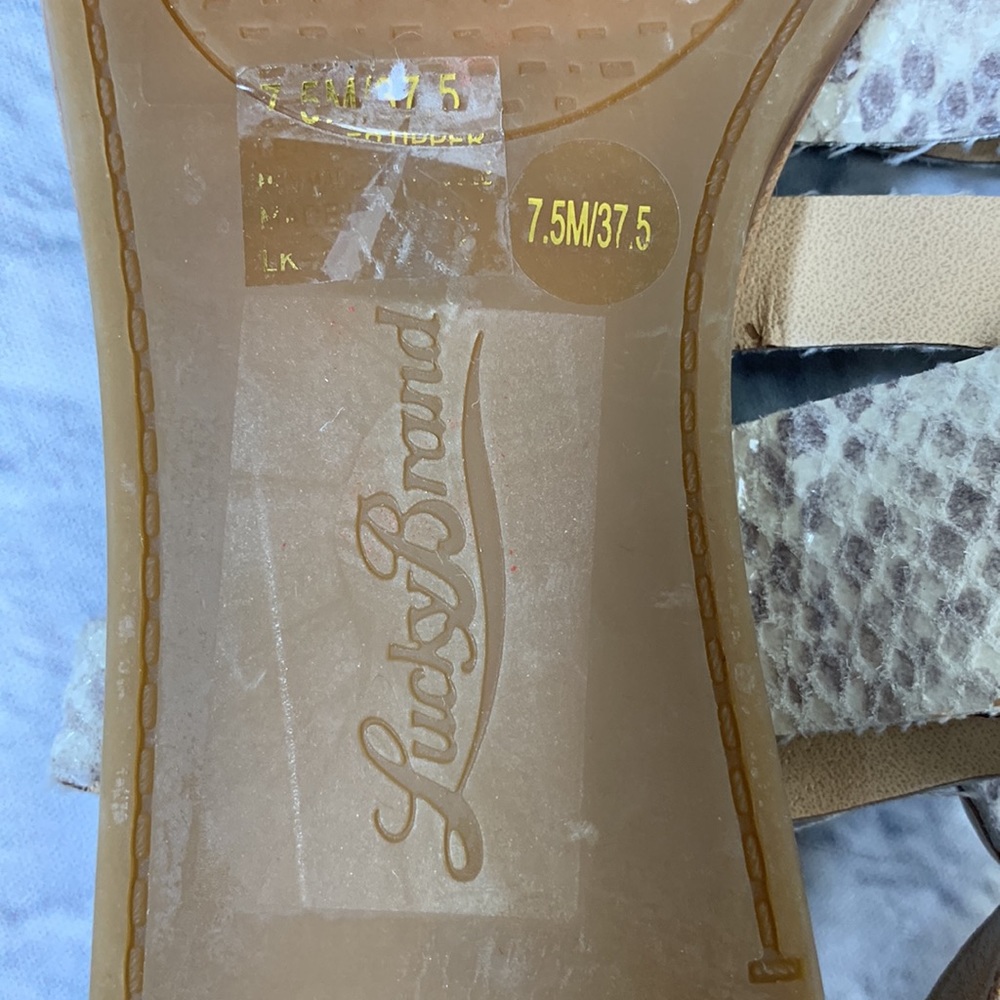 Lucky Brand LEATHER Strappy Snakeprint sandals 7.5 Open toe New - Picture 6 of 12